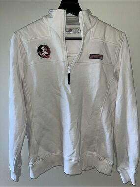 Vineyard Vines x Florida State University Women’s White Quarter-Zip Pullover